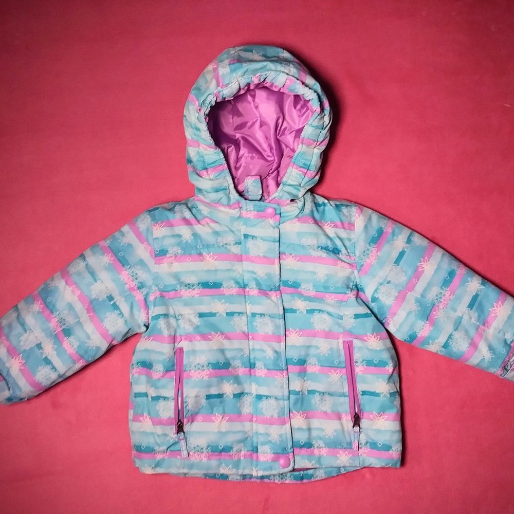 New Kids Toddler Baby 18 Month 2 in 1 Girls Winter Snow Jacket Snowflake Coat